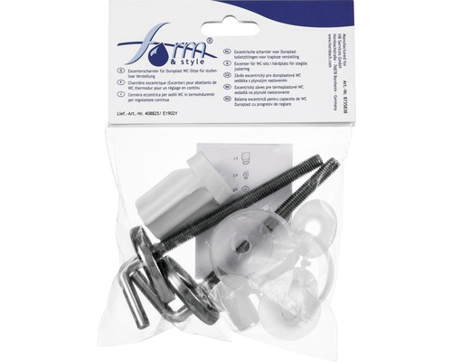 Excentrisch scharnier voor duroplast toiletzittingen in verpakking