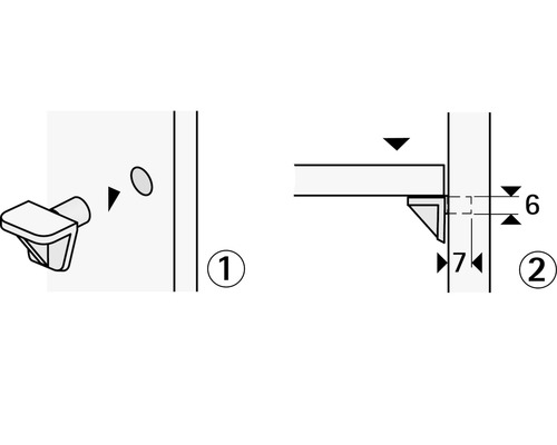 Afbeelding van de montage van een plankdrager met afmetingen