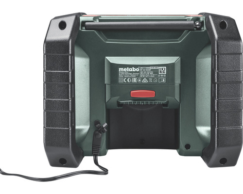 Metabo bouwplaatsradio achteraanzicht