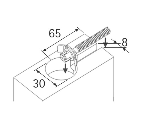 Technische tekening van een schroef met afmetingen