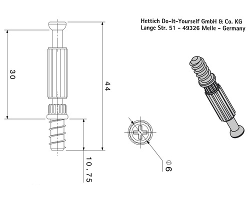 Technische tekening van een verbindingsbeslag met afmetingen