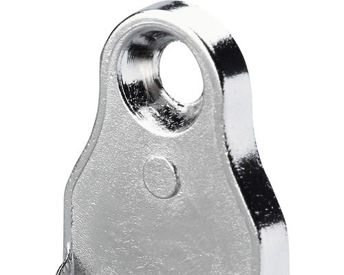 Detail van een metalen bevestigingselement met gat