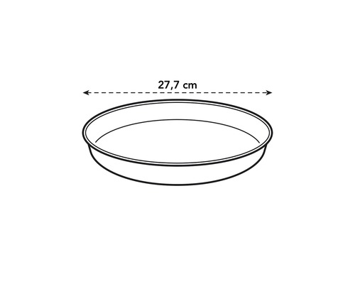 Afbeelding van een ronde plantenschaal met een diameter van 27,7 cm