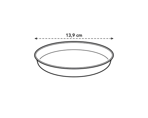 Bloemenonderzetter met een diameter van 13,9 centimeter