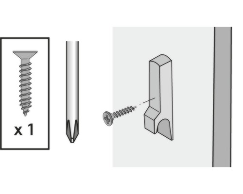 Schroef, schroevendraaier en bevestigingselement