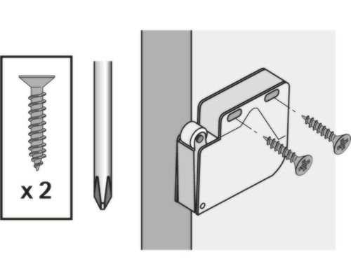 Illustratie van een rolluikbevestiging met schroeven en schroevendraaier