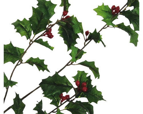 Hulst slinger met bladeren en bessen als kerstdecoratie