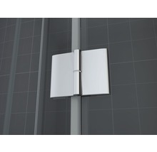 Detailopname van een douchecabinescharnier