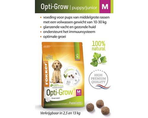Fokker Opti-Grow M puppyvoer voor middelgrote rassen
