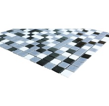 Mozaïektegel glas HBR001 grijs/wit/zwart 30,5x32,5 cm-thumb-1