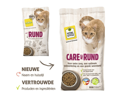 Kattengranulaat met rundvlees, verpakking van 10 kilogram