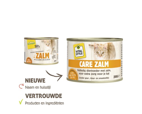 Twee blikken kattenvoer met zalmsmaak