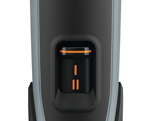 Detailweergave van een trimmer met vermogensniveau-instelling