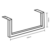 Metalen tafelpoten met afmetingen van 500 mm bij 140 mm
