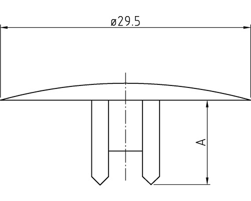 Technische tekening van een sluitstop met afmetingen van 29,5 mm diameter