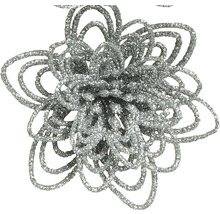 Decoratieve zilverkleurige bloem met glitter