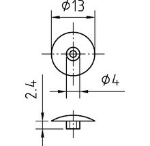 GESIPA Afdekkap 4x13 mm SW4 kunststof zwart, 100 stuks