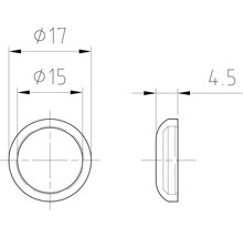 DRESSELHAUS Afdekkap Ø 15 mm kunststof wit, 100 stuks