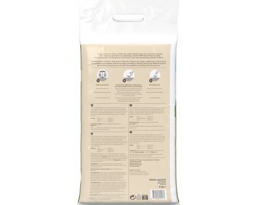 Verpakking potgrond, netto gewicht 5 kilogram