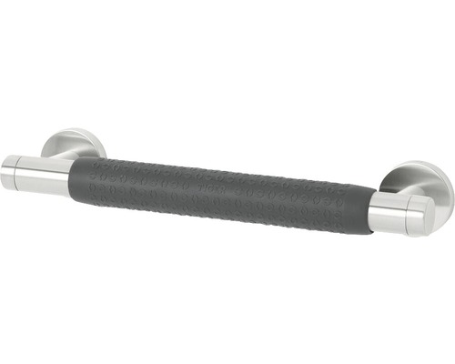 Metalen handgreep met grijze rubberen coating voor extra grip