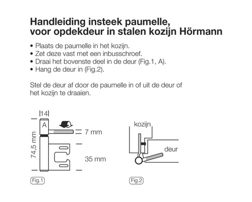 Handleiding insteekpaumelle voor opdekdeur in stalen kozijn van Hörmann