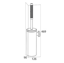 TIGER Toiletborstelset Comfort & Safety met verlengde steel wandmontage RVS glans