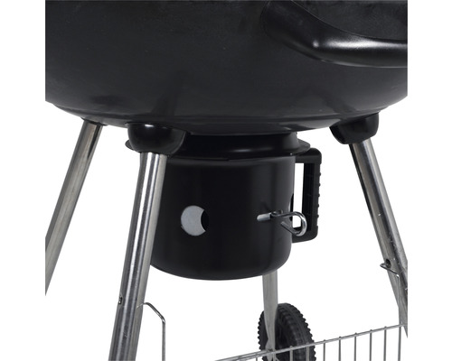 Detailopname van een bolvormige barbecue met luchtregelaar