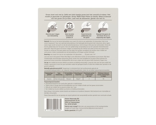 Instructies en informatie over het gebruik van Pokon Mos Weg!