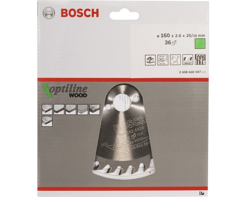 Bosch Optiline Wood cirkelzaagblad in verpakking