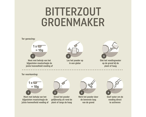 Instructies voor het gebruik van bitterzout als groenmaker