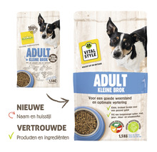 Hondenvoer voor volwassen honden van kleine rassen in een verpakking van 1,5 kilogram