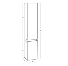 Hoge badkamerkast Bologna 160x40x30 cm natuur eiken
