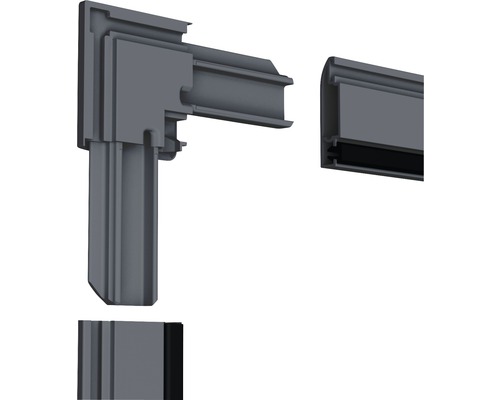 Detailopname hoekverbinding en profiel van een frame