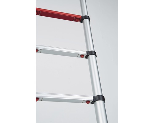 Detailweergave van een aluminium telescopische ladder