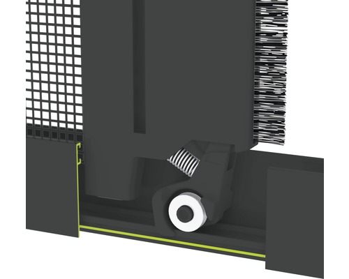 Gedetailleerd aanzicht van een insectenrolgordijn met spanveer