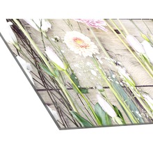 Acrylglas foto met bloemmotief op hout
