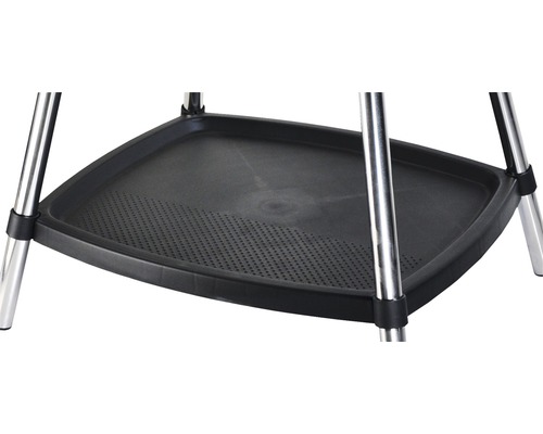 Aflegtafel met geperforeerd oppervlak en metalen poten