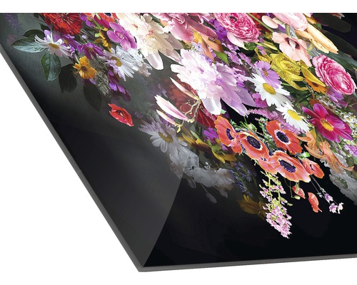 Wanddecoratie met bloemmotief op acrylglas