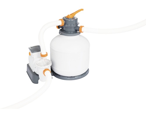 Zandfilterinstallatie voor zwembaden met pomp en slangen