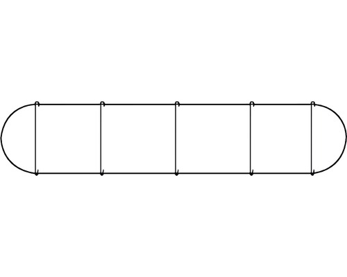 Tekening van een rechthoekig gazonrandstuk