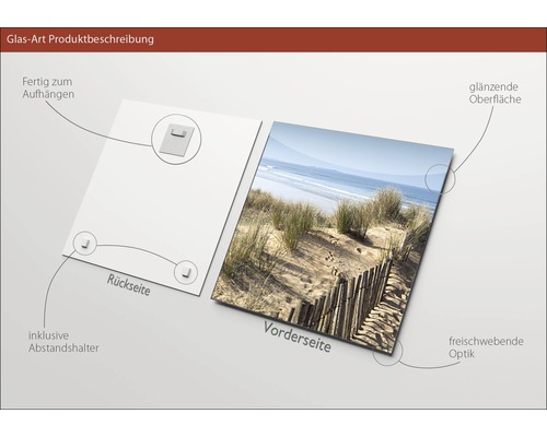 Productbeschrijving glasfoto met montage en afstandhouder