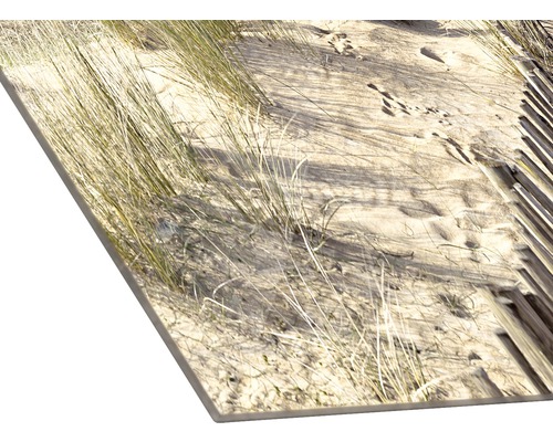 Foto op hardfoam plaat met strandmotief, zand en gras