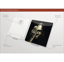 Glazen foto met abstract motief, inclusief ophanging en afstandhouder