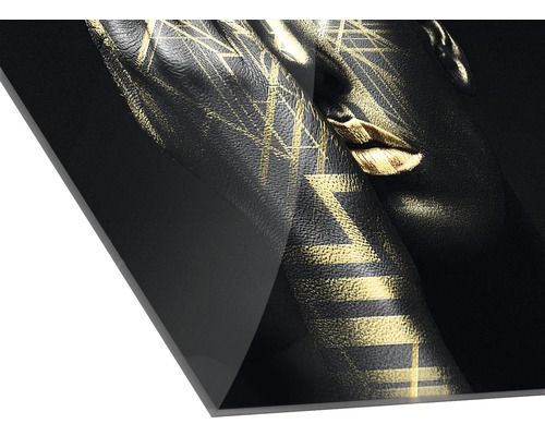 Decoratieve kunst met vrouw, geometrische patronen en goudkleur