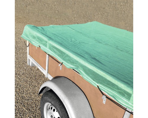 Aanhangwagen met groen beschermend zeil