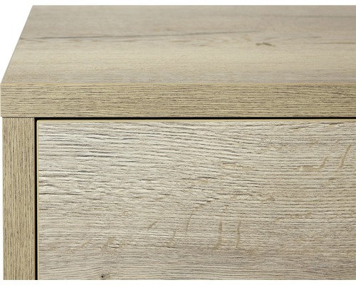 Detailopname van een kast met lade in houtlook