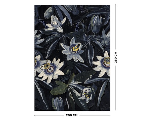 Behang met passiebloempatroon, 200 cm breed en 280 cm hoog