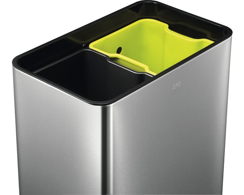 Afvalscheidingssysteem met twee bakken van roestvrij staal