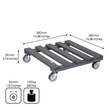 Plantenroller van hout met afmetingen en draagvermogen