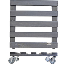 Plantenroller van hout met wielen